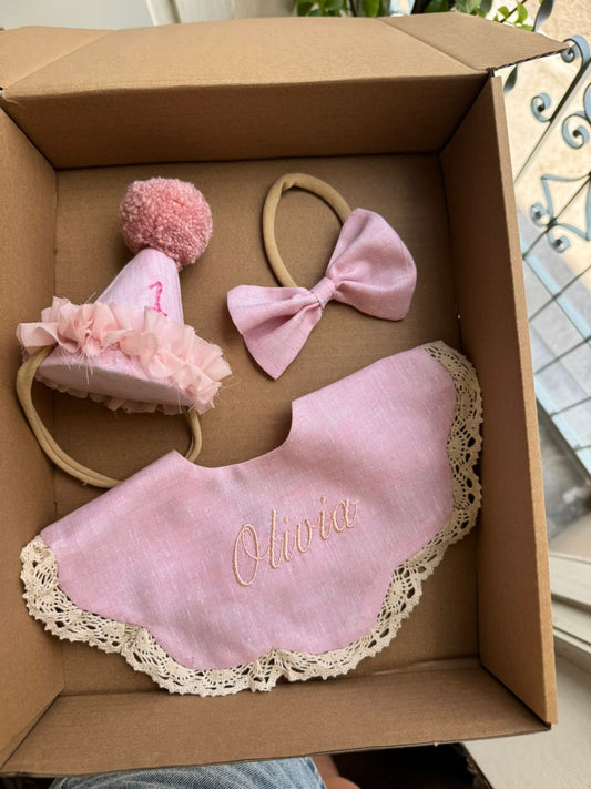 SET DE BABERO, PARTY HAT Y HEADBAND