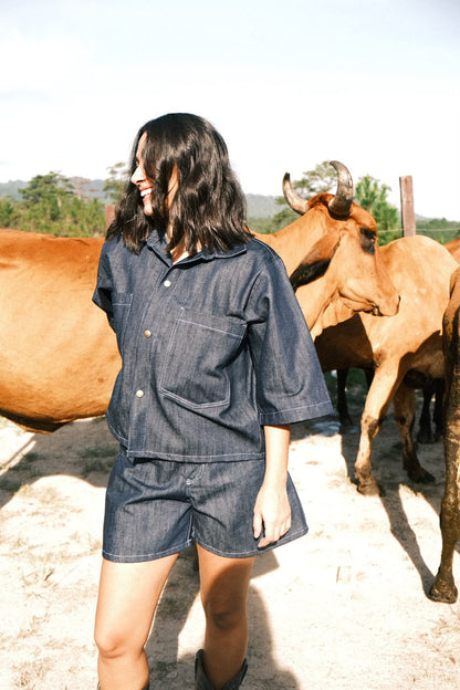 DARK DENIM SHORT