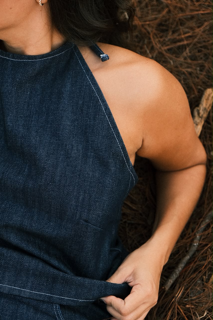 DENIM HALTER TOP