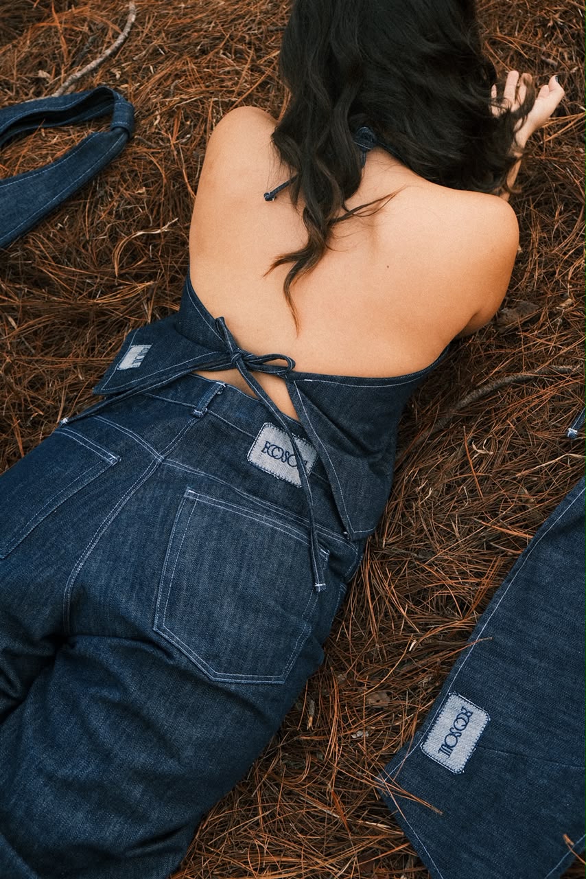 DARK DENIM WIDE LEG JEAN