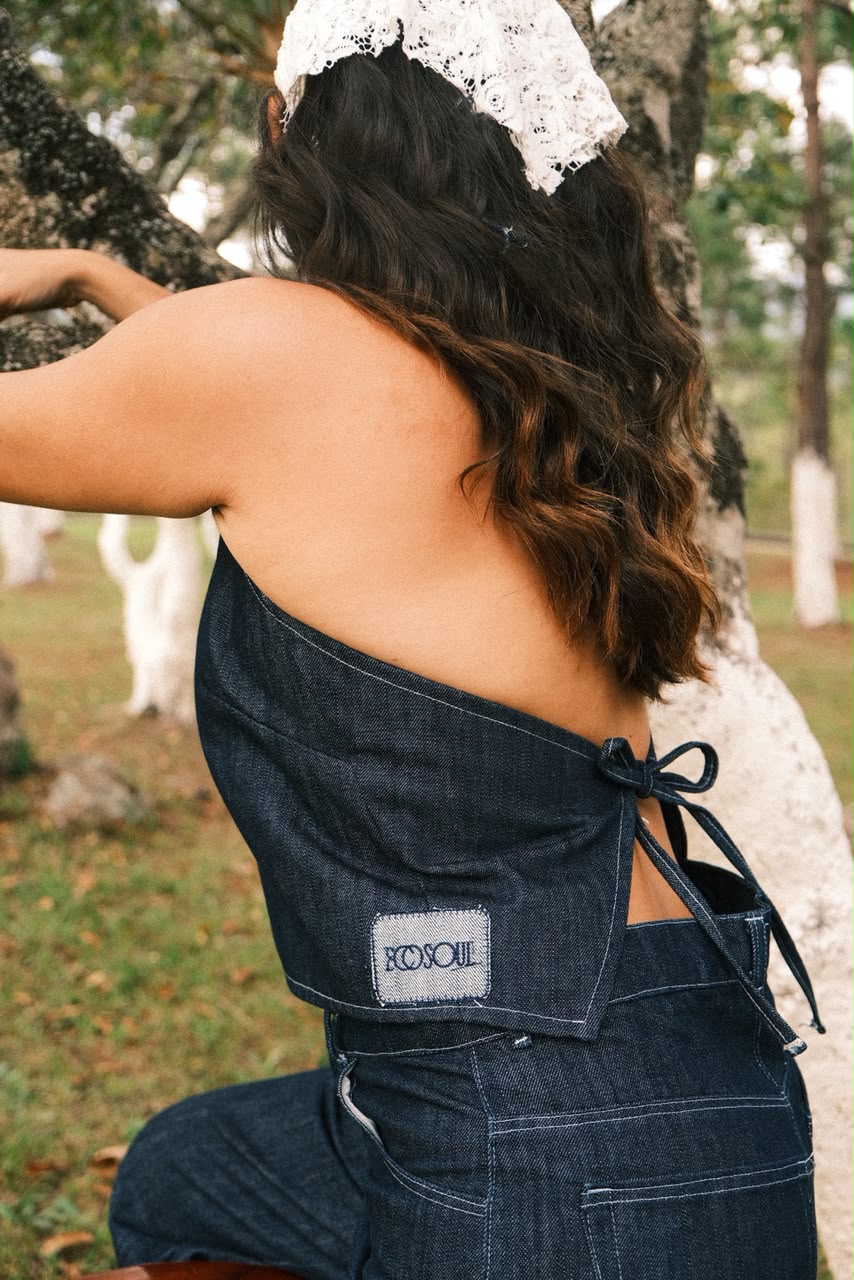 DENIM HALTER TOP